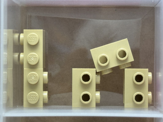 LEGO Parts - Tan Brick, Modified 1 x 2 with Studs on 1 Side - No 11211 - QTY 5