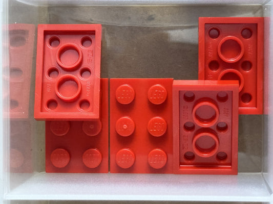 LEGO Parts - Red Plate 2 x 3 - No 3021 - QTY 5