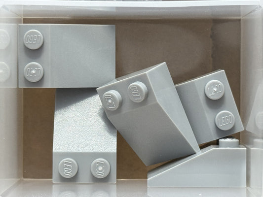 LEGO Parts - Light Bluish Gray Slope 33 3 x 2 - No 3298 - QTY 5