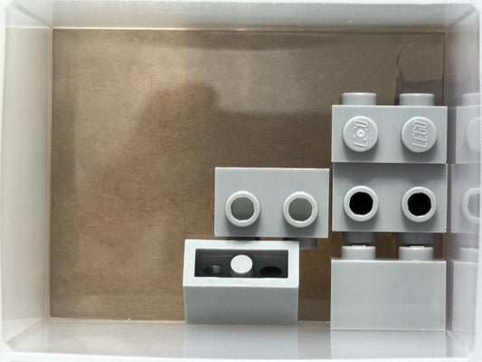 LEGO Parts - Light Bluish Gray Brick 1 x 2 Studs on 1 Side - No 11211 - QTY 5