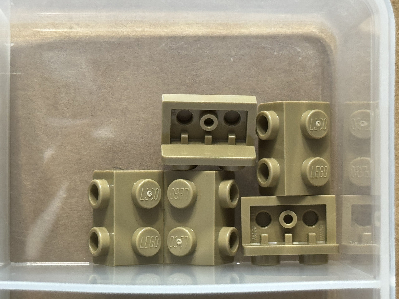 LEGO Parts - Dark Tan Bracket 1 x 2 - 1 x 2 - No 99781 - QTY 5