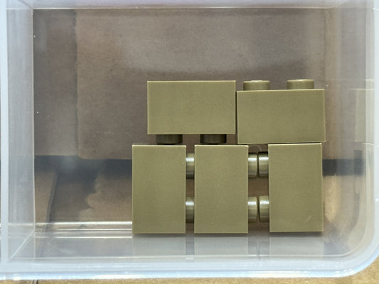 LEGO Parts - Dark Tan Brick 1 x 2 - No 3004 - QTY 5