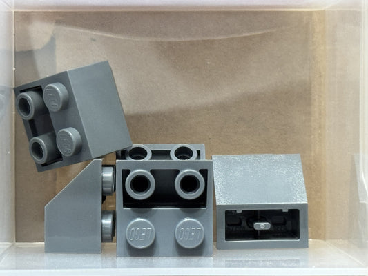 LEGO Parts - Dark Bluish Gray Slope, Inverted 45 2 x 2 - No 3660 - QTY 5