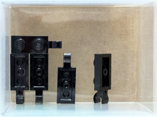 LEGO Parts - Black Plate 1 x 2 with Clip on End - No 63868 - QTY 5