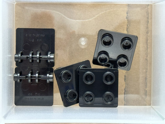 LEGO Parts - Black Hinge Brick 2 x 2 Top Plate - No 6134 - QTY 5