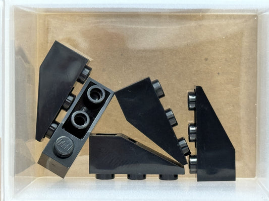 LEGO Parts - Black Slope, Inverted 33 3 x 1 - No 4287 - QTY 5