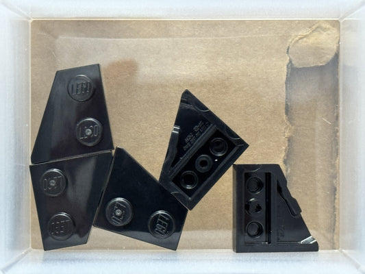 LEGO Parts - Black Wedge, Plate 2 x 2 Left - No 24299 - QTY 5