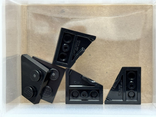 LEGO Parts - Black Wedge, Plate 2 x 2 Right - No 24307 - QTY 5