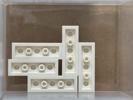 LEGO Parts - White Plate 1 x 3 - No 3623 - QTY 5