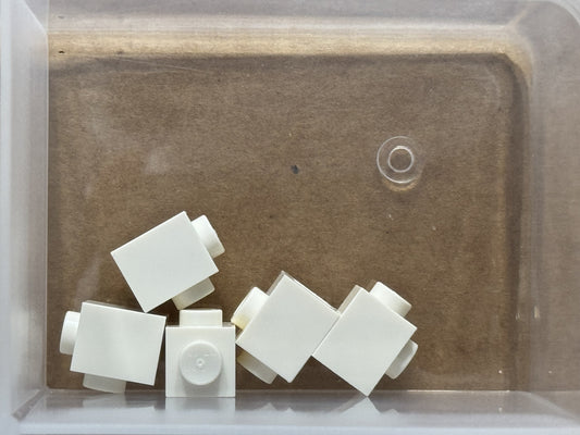 LEGO Parts - White Brick, Modified 1 x 1 with Stud on Side - No 87087 - QTY 5