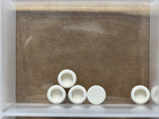 LEGO Parts - White Tile, Round 1 x 1 - No 98138 - QTY 5