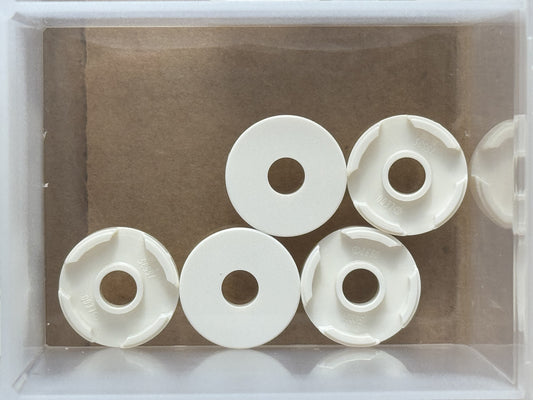 LEGO Parts - White Tile, Round 2 x 2 with Hole - No 15535 - QTY 5