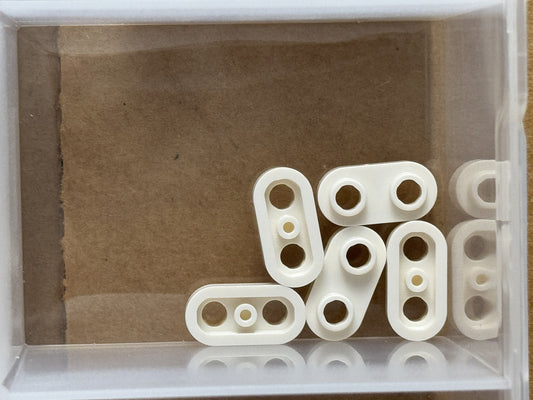 LEGO Parts - White Plate, Round 1 x 2 with Open Studs - No 35480 - QTY 5