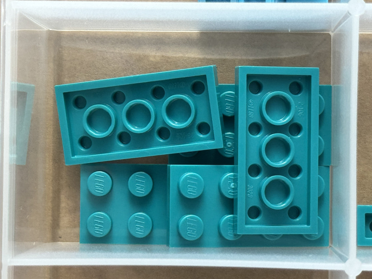 LEGO Parts - Dark Turquoise Plate 2 x 4 - No 3020 - QTY 5