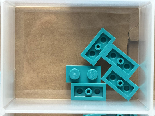 LEGO Parts - Dark Turquoise Plate 1 x 2 - No 3023 - QTY 5