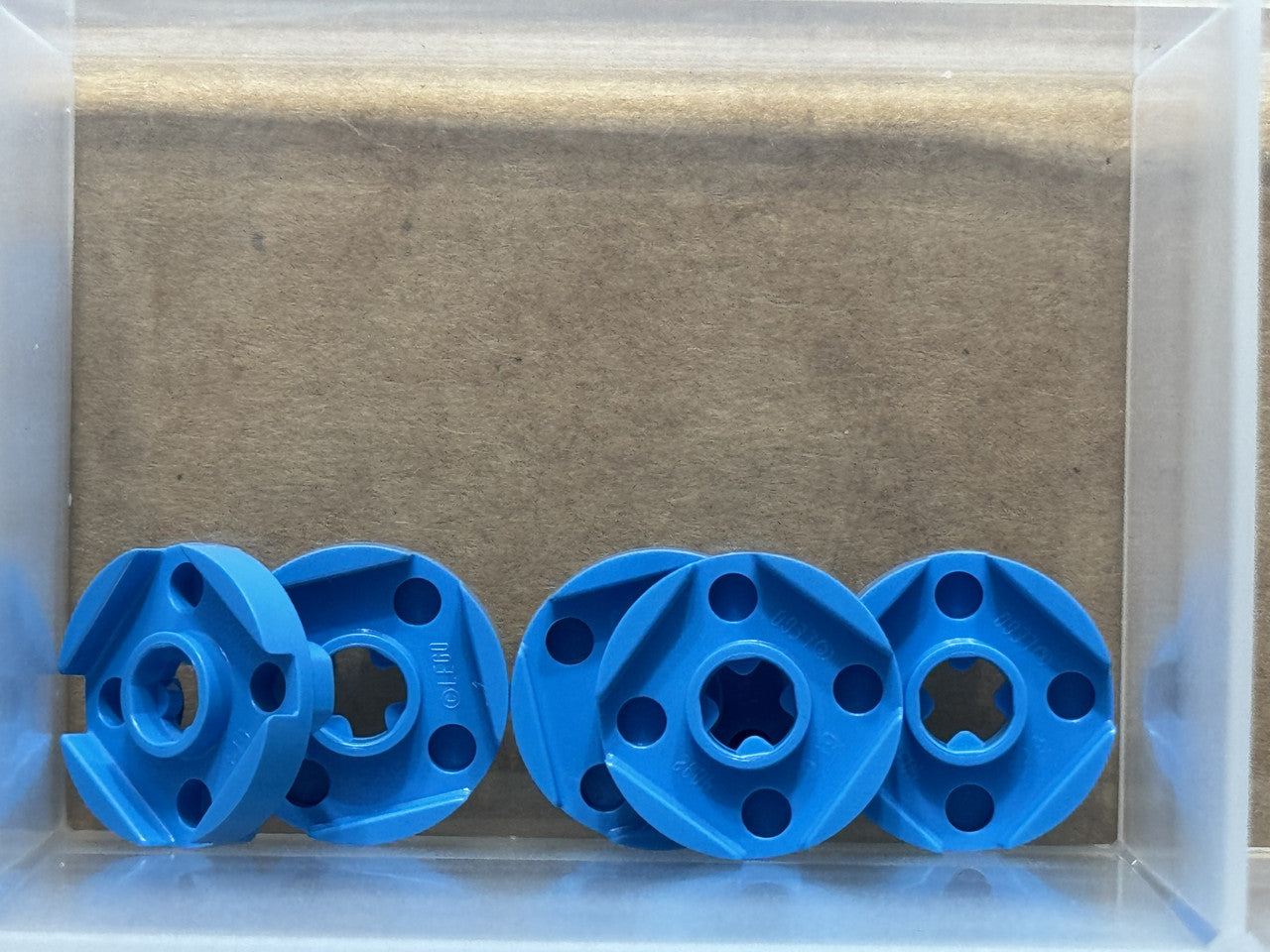 LEGO Parts - Dark Azure Plate, Round 2 x 2 with Axle Hole - No 4032 - QTY 5