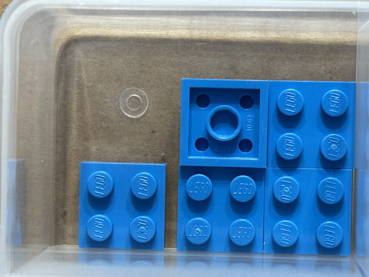 LEGO Parts - Dark Azure Plate 2 x 2 - No 3022 - QTY 5