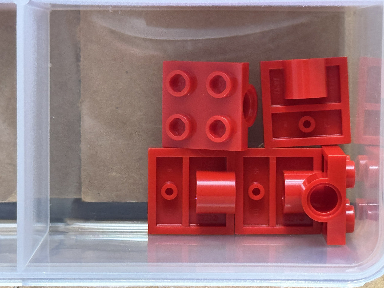 LEGO Parts - Red Plate 2 x 2 with Pin Hole - No 10247 - QTY 5
