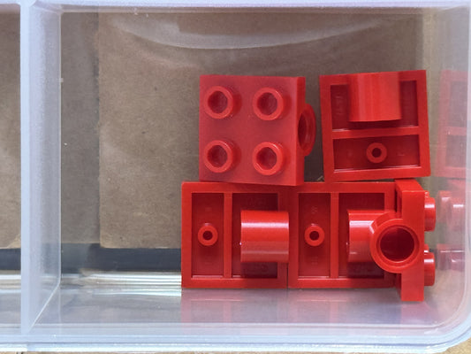 LEGO Parts - Red Plate 2 x 2 with Pin Hole - No 10247 - QTY 5