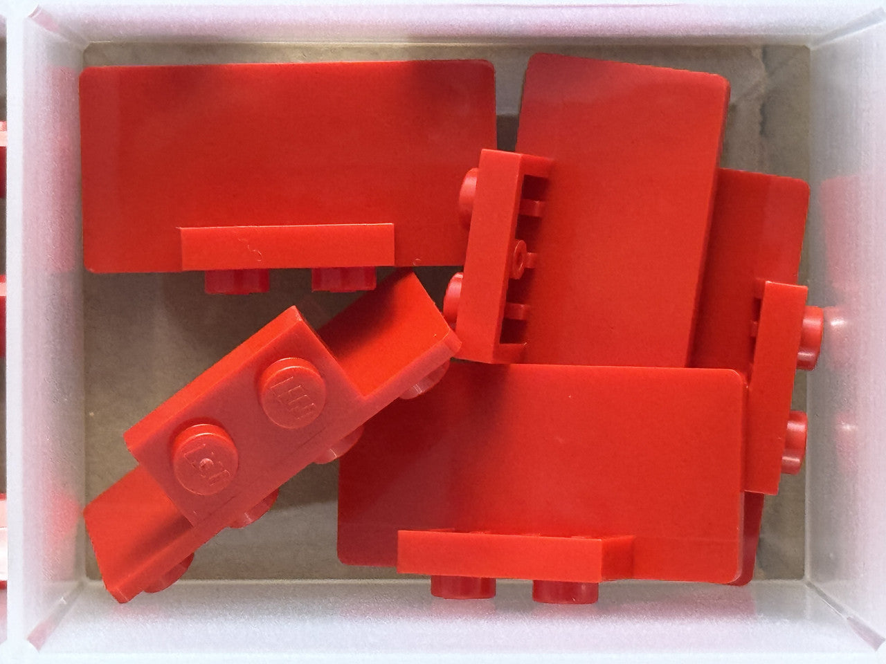 LEGO Parts - Red Bracket 1 x 2 - 2 x 4 - No 93274 - QTY 5