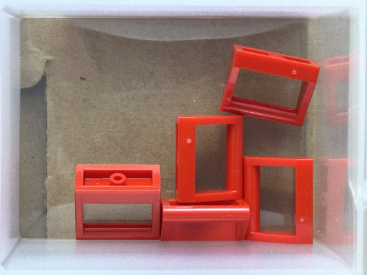 LEGO Parts - Red Tile, Modified 1 x 2 with Bar Handle - No 2432 - QTY 5