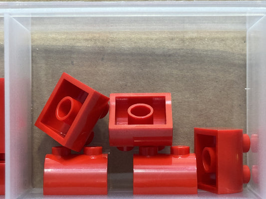 LEGO Parts - Red Slope, Curved 2 x 2 Double 2 Hollow Studs - No 30165 - QTY 5