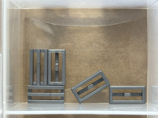 LEGO Parts - Flat Silver Tile 1 x 2 Grille with Bottom Groove - No 2412b - QTY 5