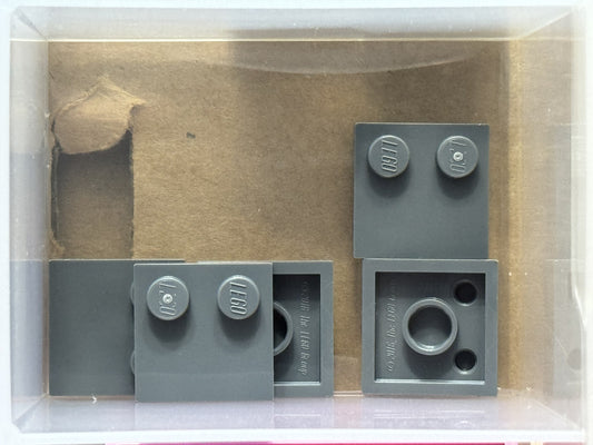 LEGO Parts - Dark Bluish Gray Tile 2 x 2 with Studs on Edge - No 33909 - QTY 5