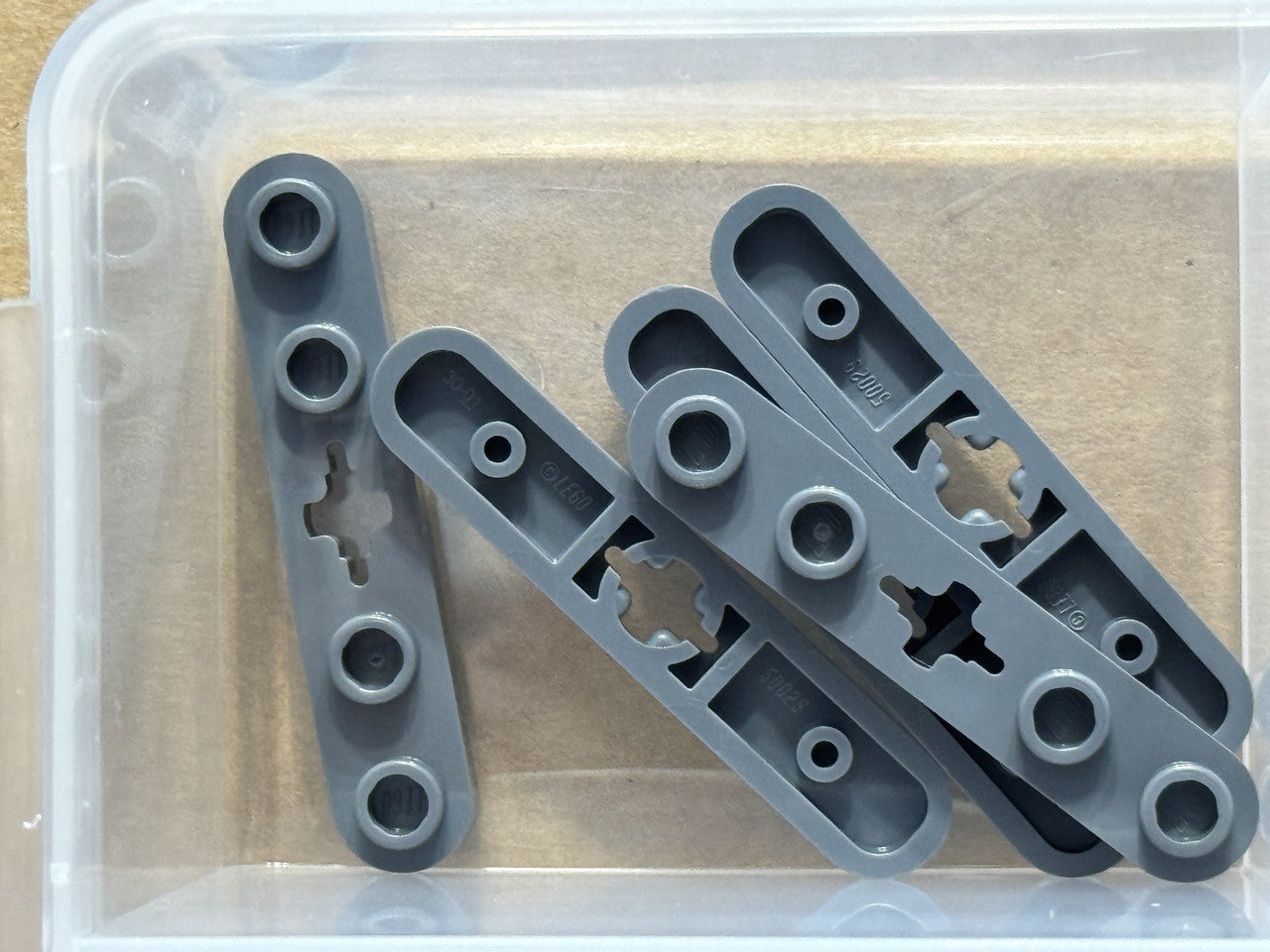 LEGO Parts - Dark Bluish Gray Technic, Plate 1 x 5 4 Studs - No 32124 - QTY 5