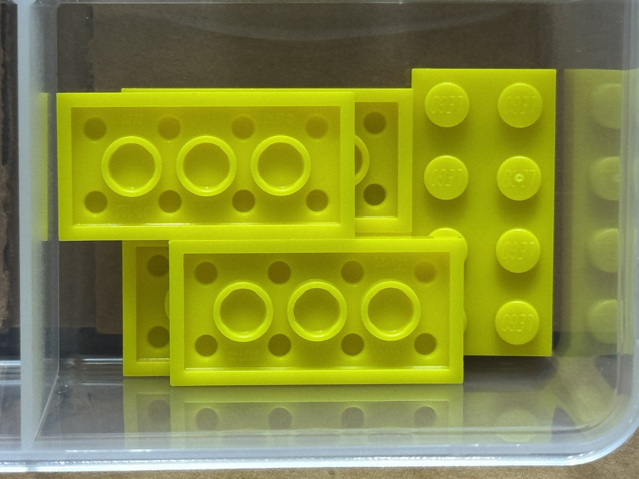 LEGO Parts - Neon Yellow Plate 2 x 4 - No 3020 - QTY 5