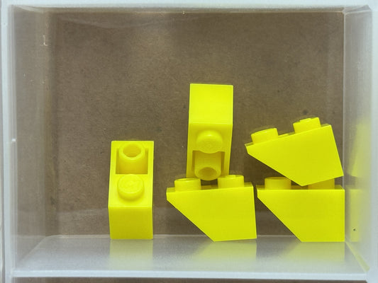 LEGO Parts - Neon Yellow Slope, Inverted 45 2 x 1 - No 3665 - QTY 5