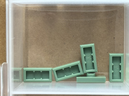 LEGO Parts - Sand Green Plate 1 x 2 with 1 Stud (Jumper) - No 15573 - QTY 5