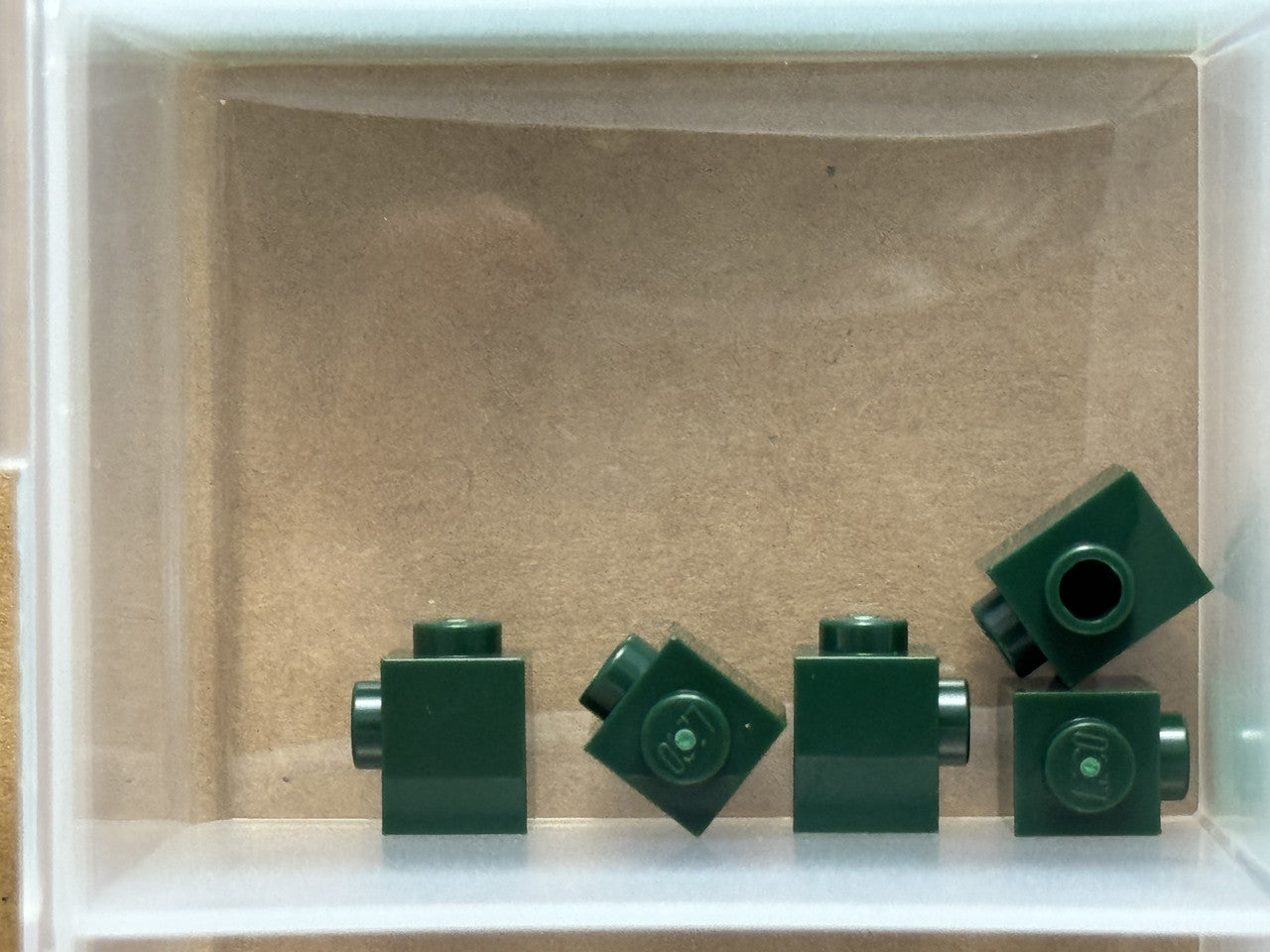 LEGO Parts - Dark Green Brick 1 x 1 with Stud on Side - No 87087 - QTY 5