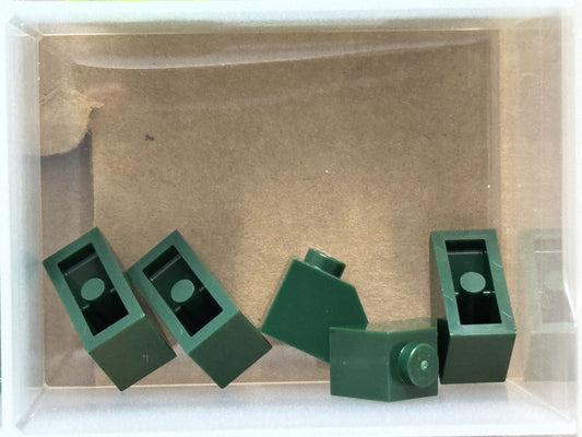 LEGO Parts - Dark Green Slope 45 2 x 1 - No 3040 - QTY 5