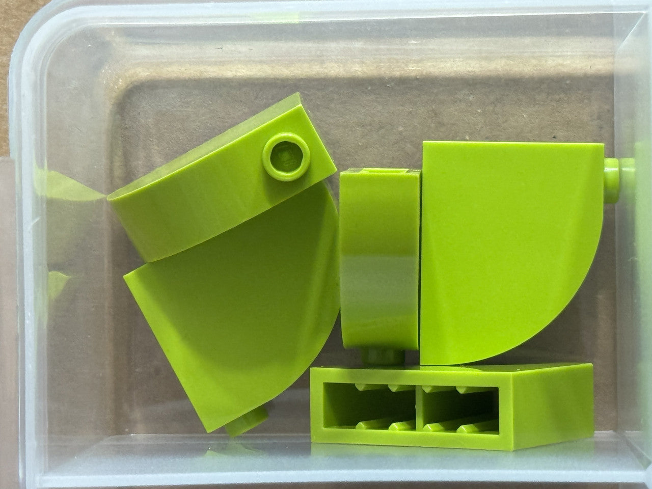 LEGO Parts - Lime Slope, Curved 3 x 1 x 2 with Hollow Stud - No 33243 - QTY 5
