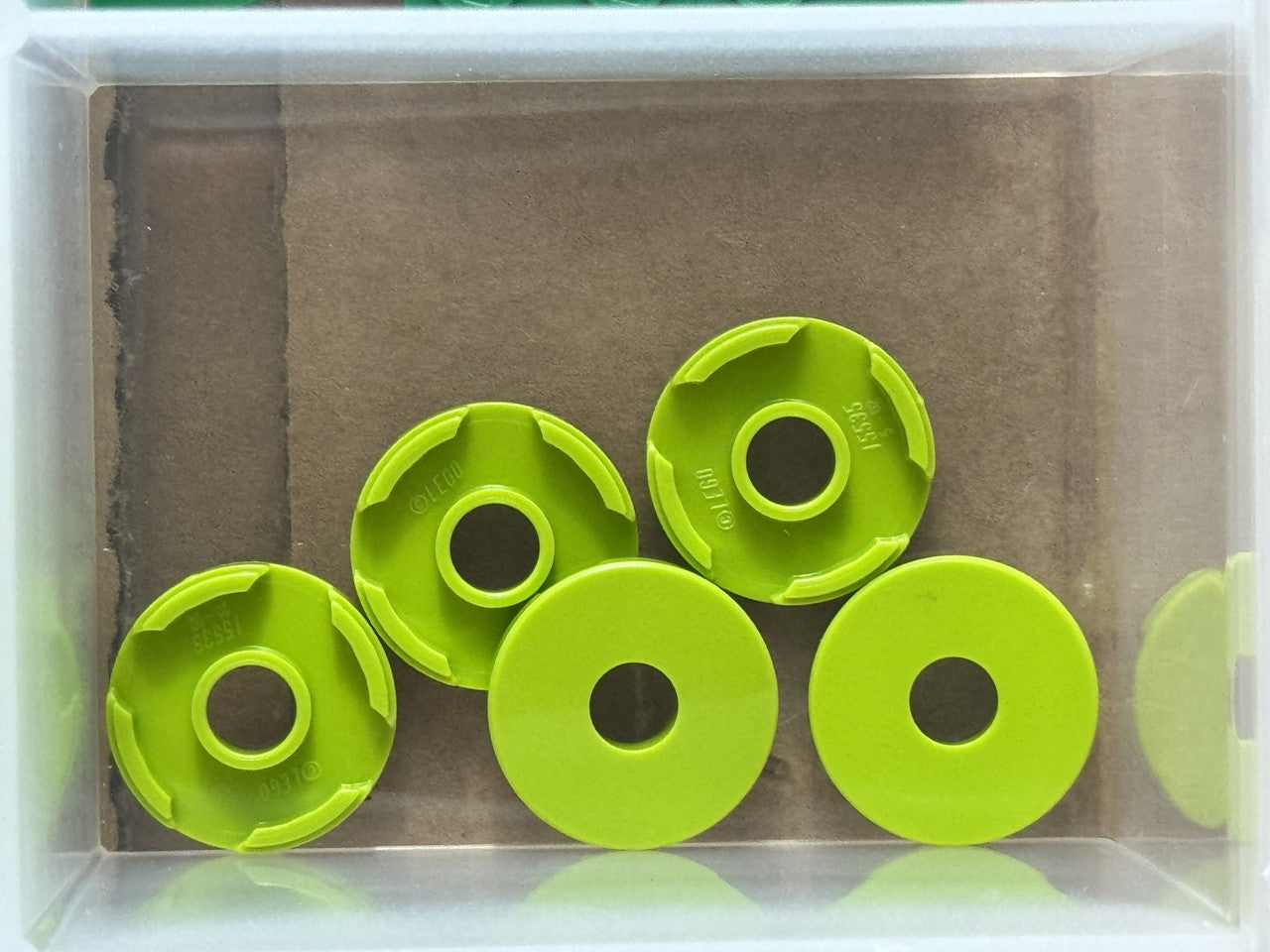 LEGO Parts - Lime Tile, Round 2 x 2 with Hole - No 15535 - QTY 5