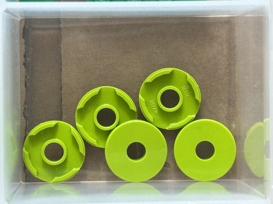 LEGO Parts - Lime Tile, Round 2 x 2 with Hole - No 15535 - QTY 5