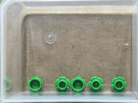 LEGO Parts - Bright Green Plate, Round 1 x 1 Flower Edge - No 24866 - QTY 5