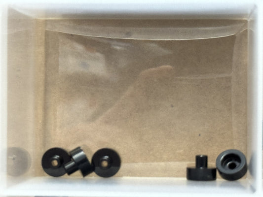 LEGO Parts - Black Tile, Round 1 x 1 Bar and Small Pin Hole - No 20482 - QTY 5