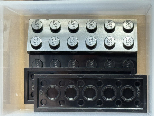 LEGO Parts - Black Plate 2 x 6 - No 3795 - QTY 5
