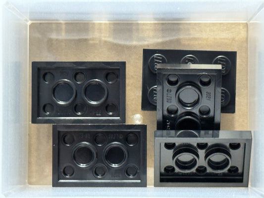 LEGO Parts - Black Plate 2 x 3 - No 3021 - QTY 5