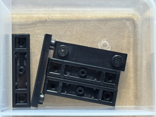LEGO Parts - Black Plate 1 x 4 with 2 Studs with Groove - No 41740 - QTY 5