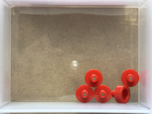 LEGO Parts - Red Tile, Round 1 x 1 Bar and Small Pin Hole - No 20482 - QTY 5