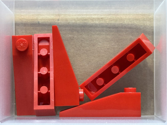LEGO Parts - Red Slope 18 4 x 1 - No 60477 - QTY 5