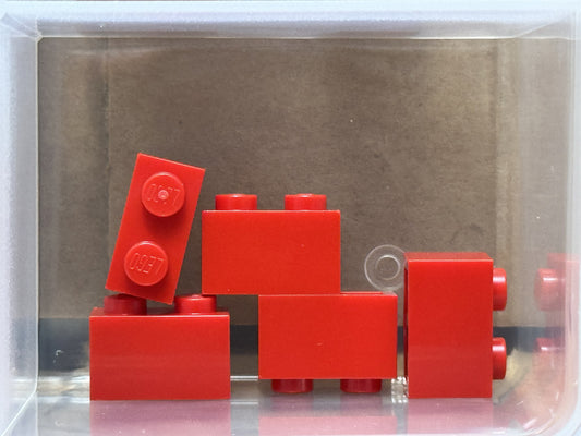 LEGO Parts - Red Brick 1 x 2 - No 3004 - QTY 5
