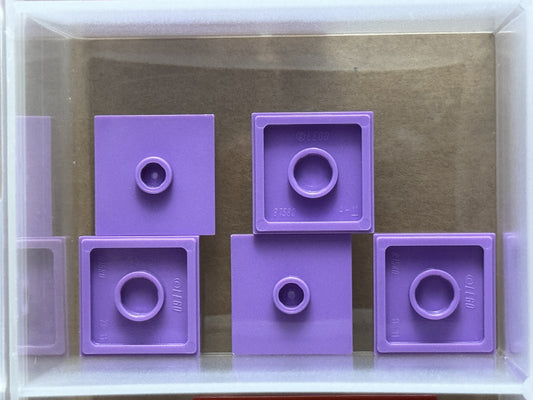 LEGO Parts - Medium Lavender Plate 2 x 2 1 Stud Center Jumper - No 87580 - QTY 5