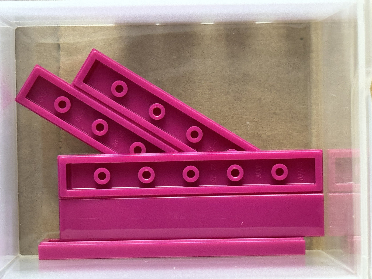 LEGO Parts - Magenta Tile 1 x 6 - No 6636 - QTY 5