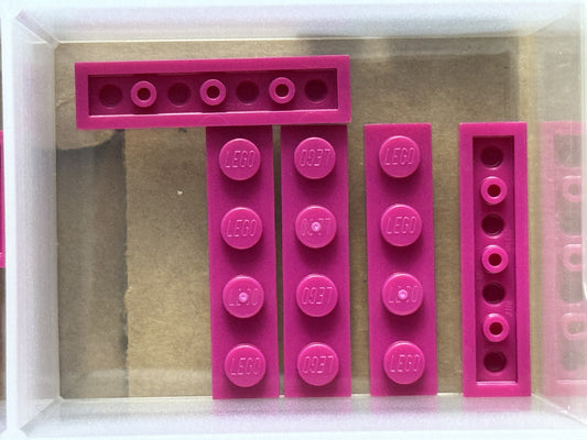 LEGO Parts - Magenta Plate 1 x 4 - No 3710 - QTY 5