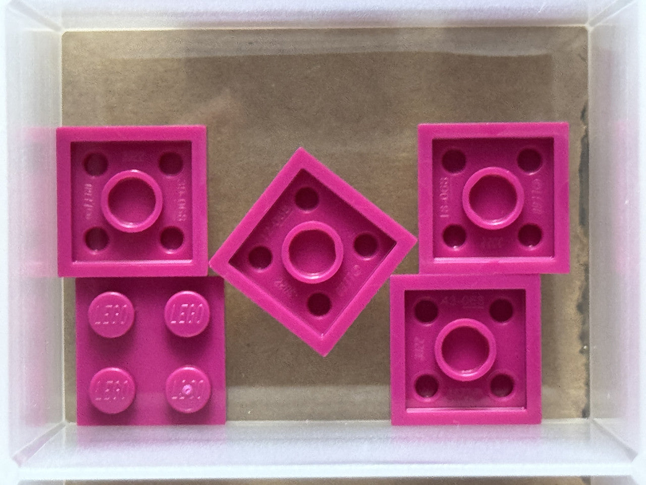 LEGO Parts - Magenta Plate 2 x 2 - No 3022 - QTY 5