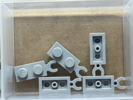 LEGO Parts - Light Bluish Gray Plate 1 x 2 with Clip on End - No 78256 - QTY 5